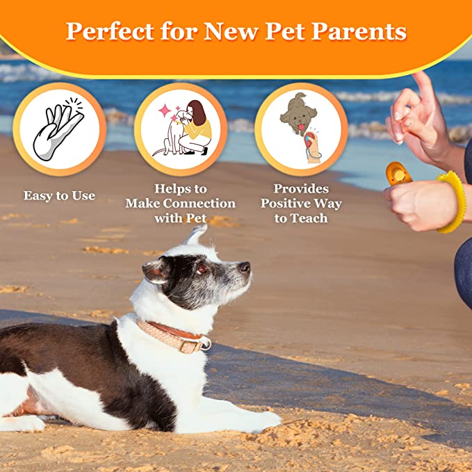 SunGrow Adiestramiento de perro clicker con muñequeras