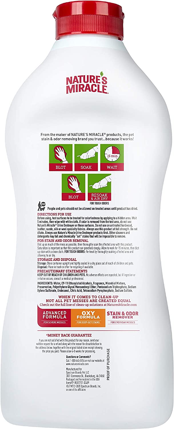 Nature's Miracle Destructor de Orina y Olores Atrayentes Gato 946ml