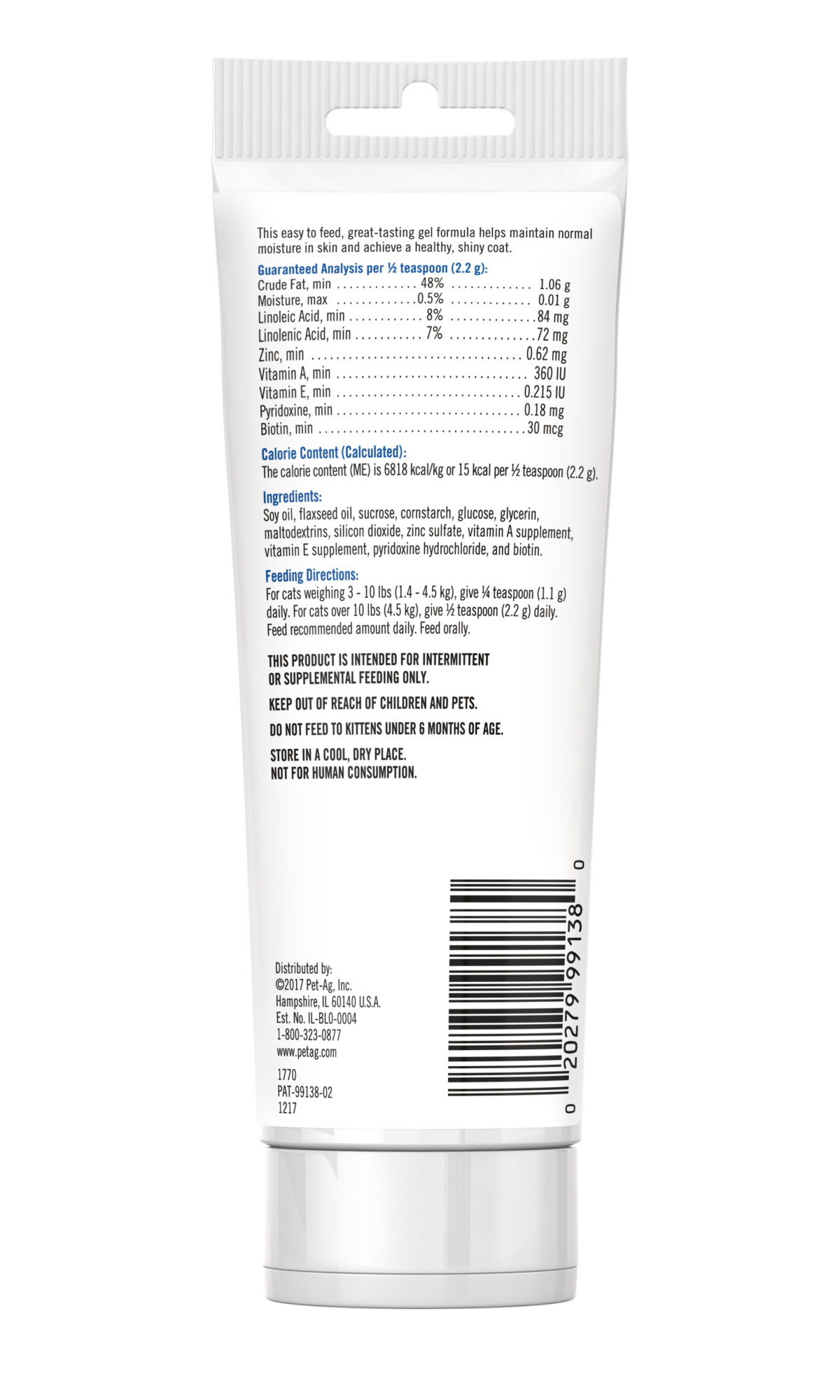 PetAg Suplemento en Gel para Piel y Pelaje para Gatos