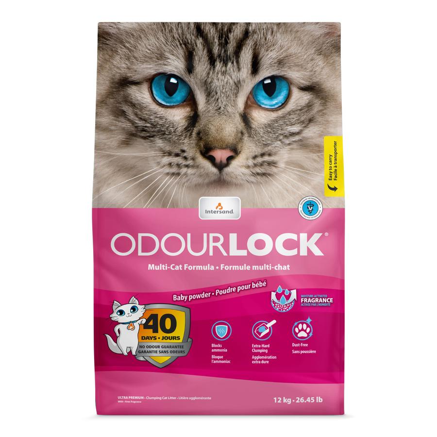 Intersand Arena aglutinante de arcilla odour lock aroma talco de bebe para gato