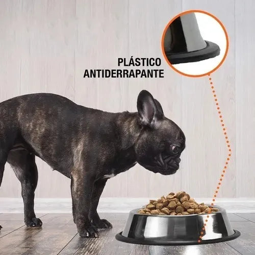 Grand Pet Plato Tazón Comedero Para Perros Antiderrapante Acero