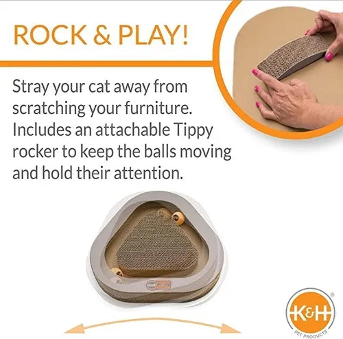 K&H Juguete Rascador de cartón Kitty Tippy Triangle