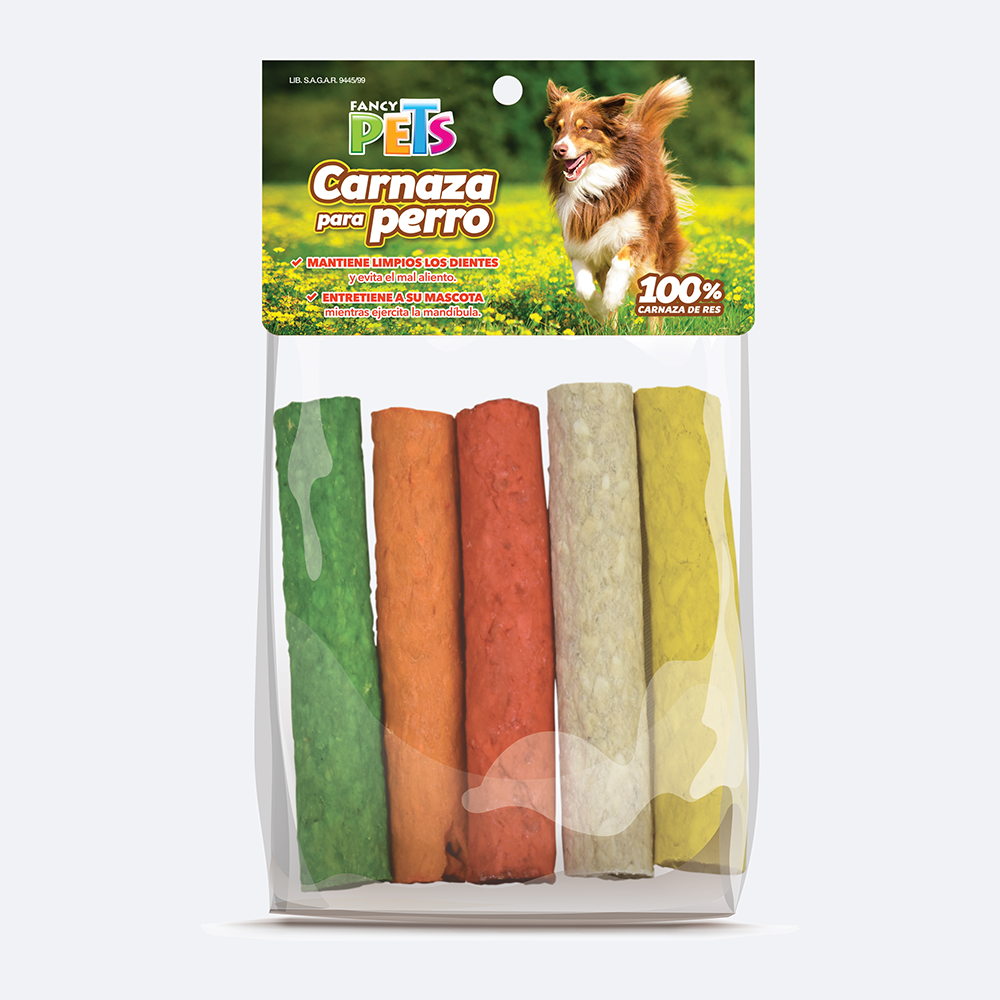 Fancy Pets Palitos Huecos de Carnaza de Sabores