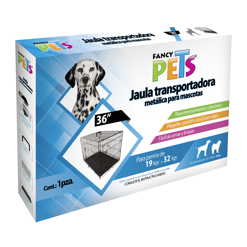 JAULA METÁLICA PLEGABLE PARA MASCOTA - FANCY PETS