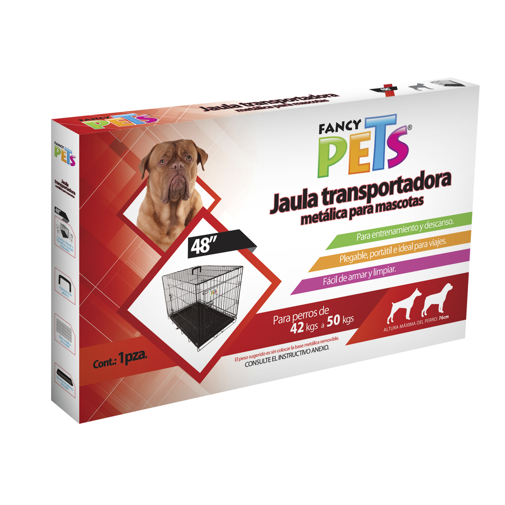 JAULA METÁLICA PLEGABLE PARA MASCOTA - FANCY PETS