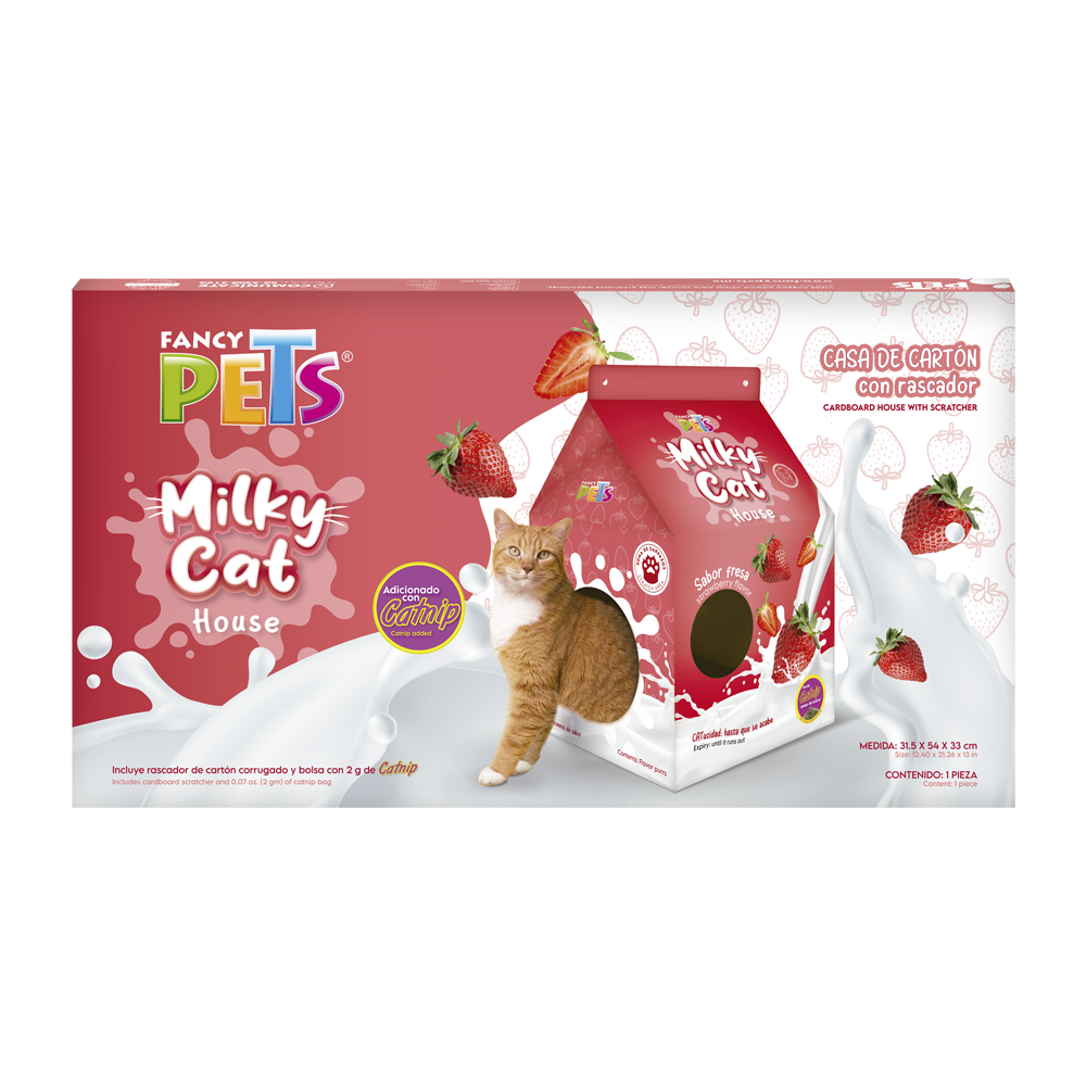 CASA DE CARTON CON RASCADOR P/GATO FANCY PETS