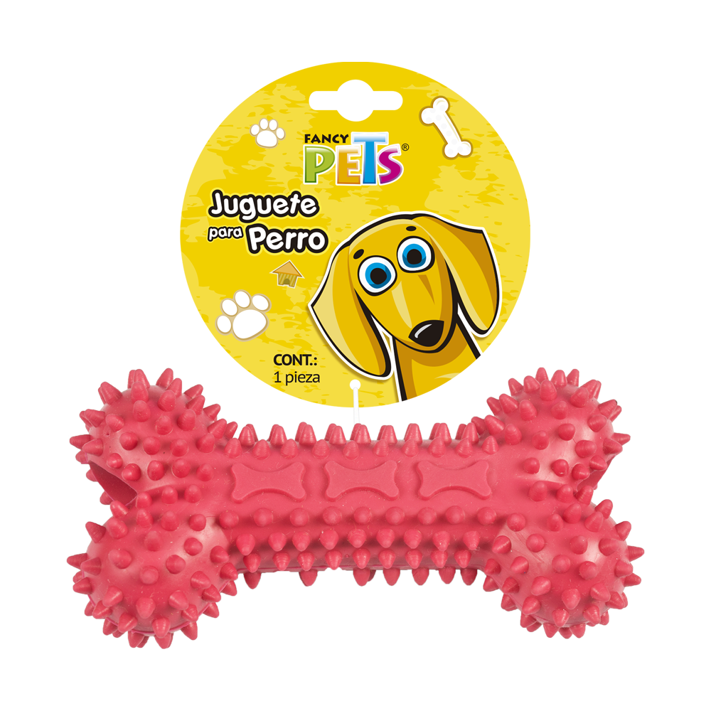 JUGUETE HUESO DE CAUCHO C/HUELLAS FANCY PETS