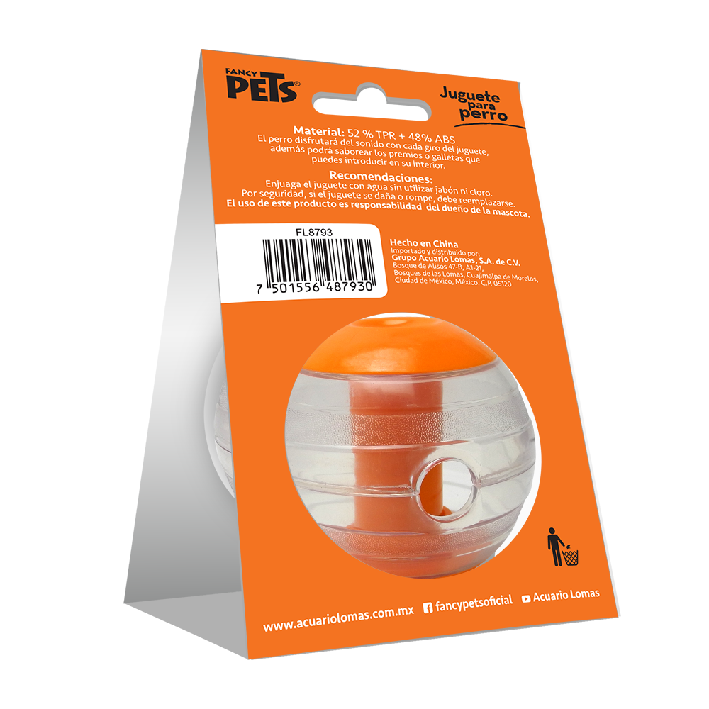 JUGUETE PELOTA C/SONIDO P/PREMIOS FANCY PETS