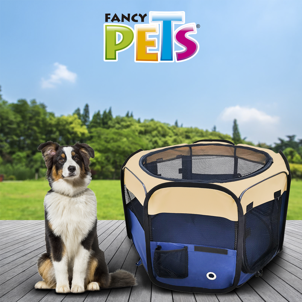 CORRAL PORTATIL DE TELA NAVY BLUE FANCY PETS