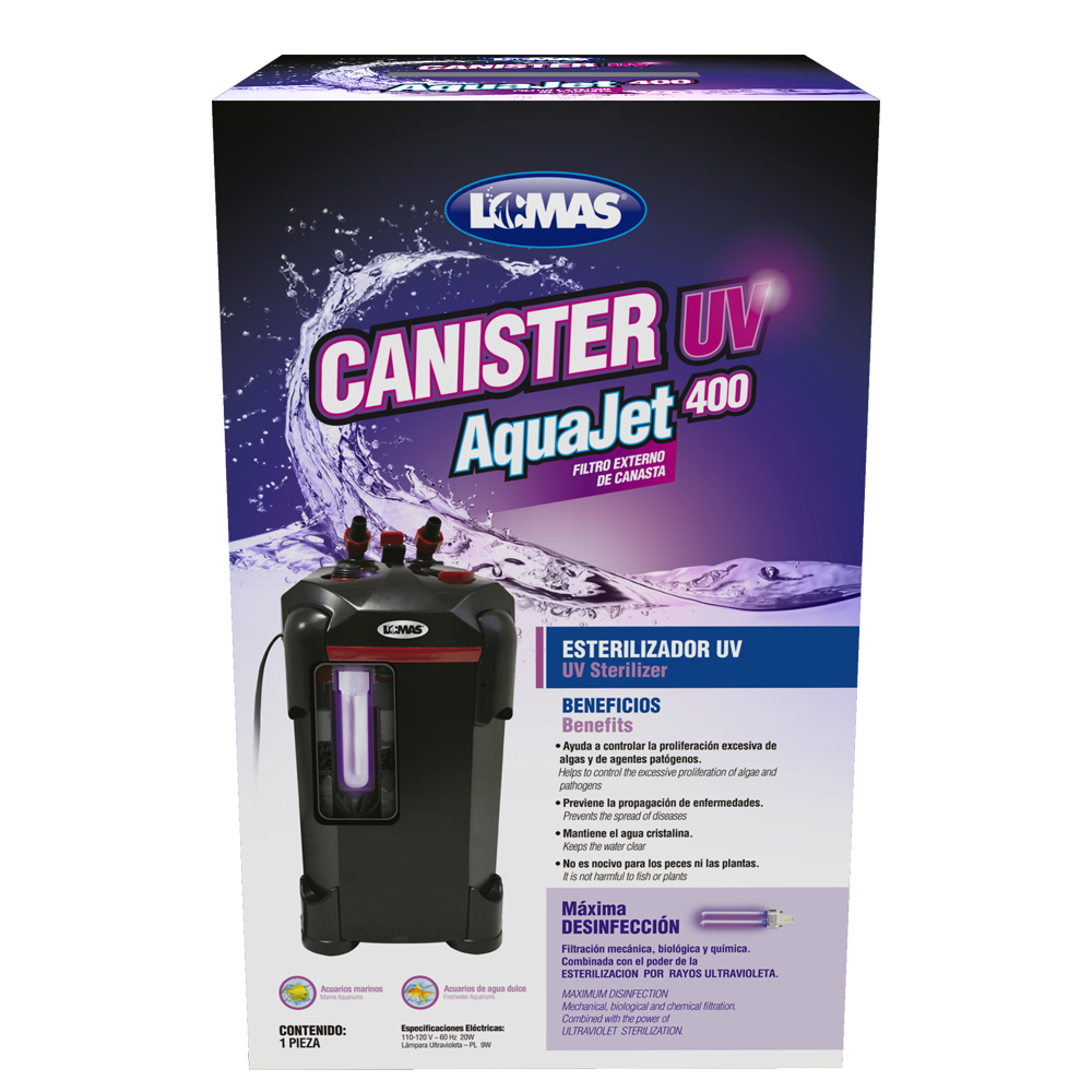 FILTRO EXTERNO CANISTER C/LUZ UV AQUAJET