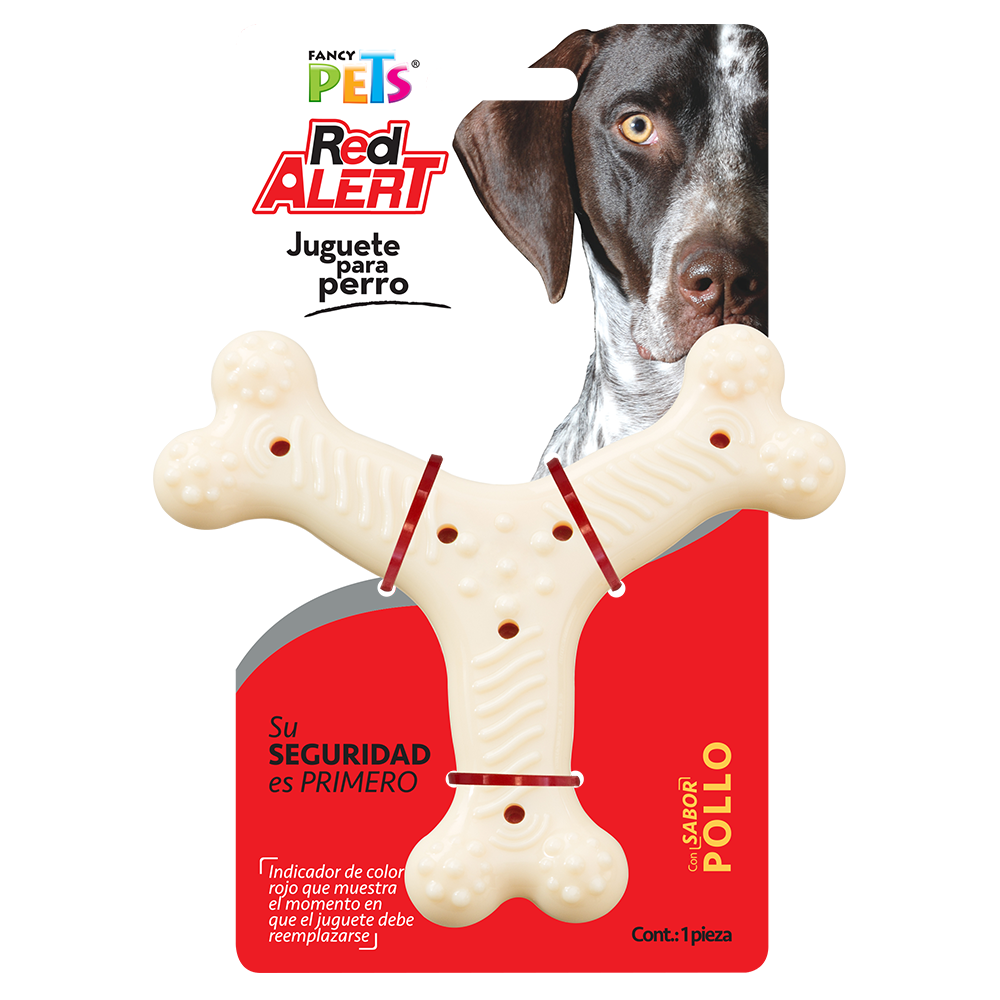 JUGUETE HUESO TRIPLE SABOR POLLO RED ALERT FANCY PETS