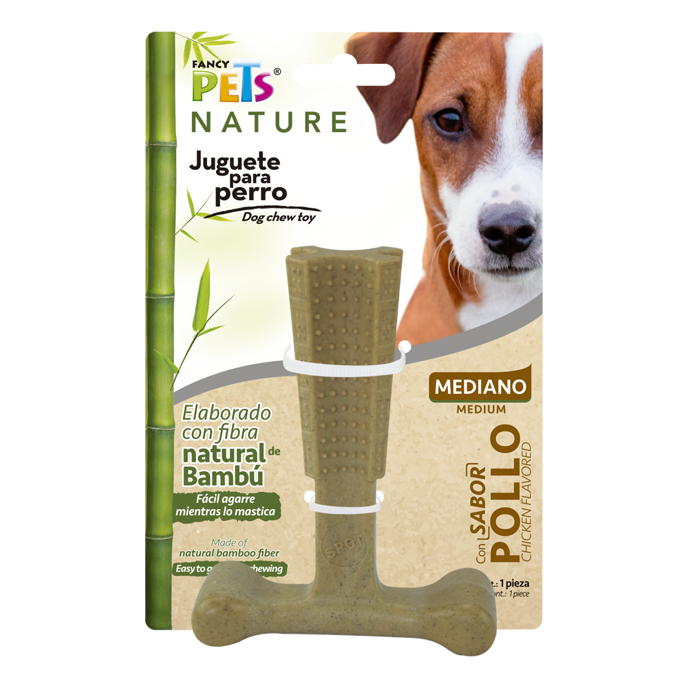JUGUETE HUESO BAMBU PLUS SABOR POLLO FANCY PETS