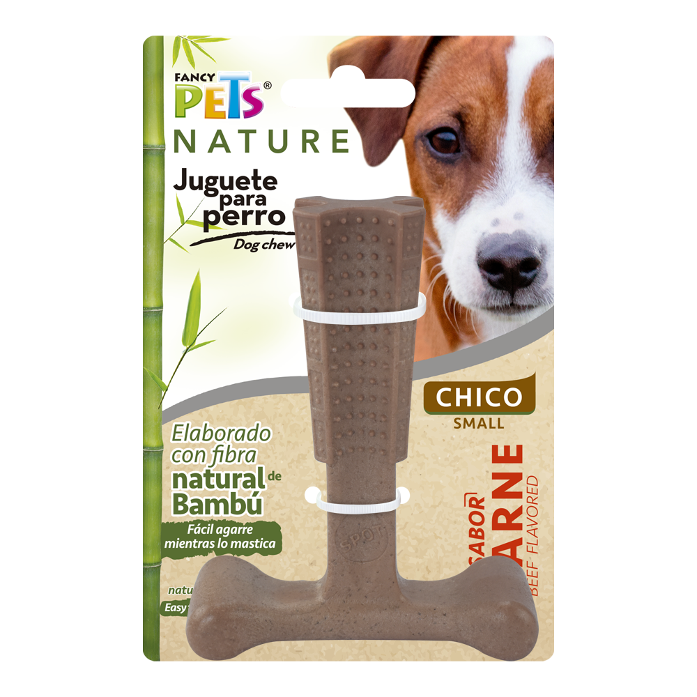 JUGUETE HUESO BAMBU PLUS SABOR CARNE FANCY PETS