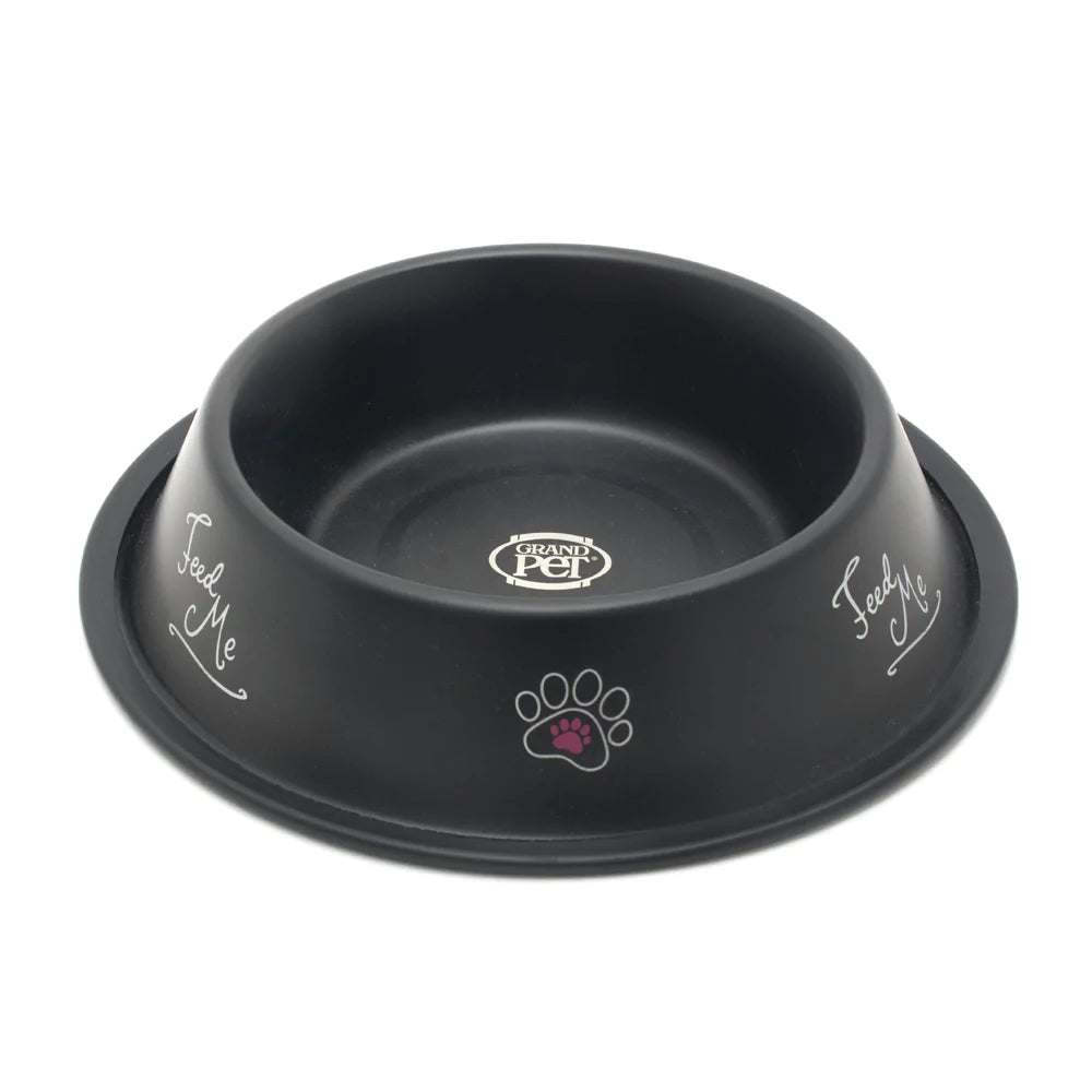 GRAND PET Tazón de acero Feed Me Negro 32oz