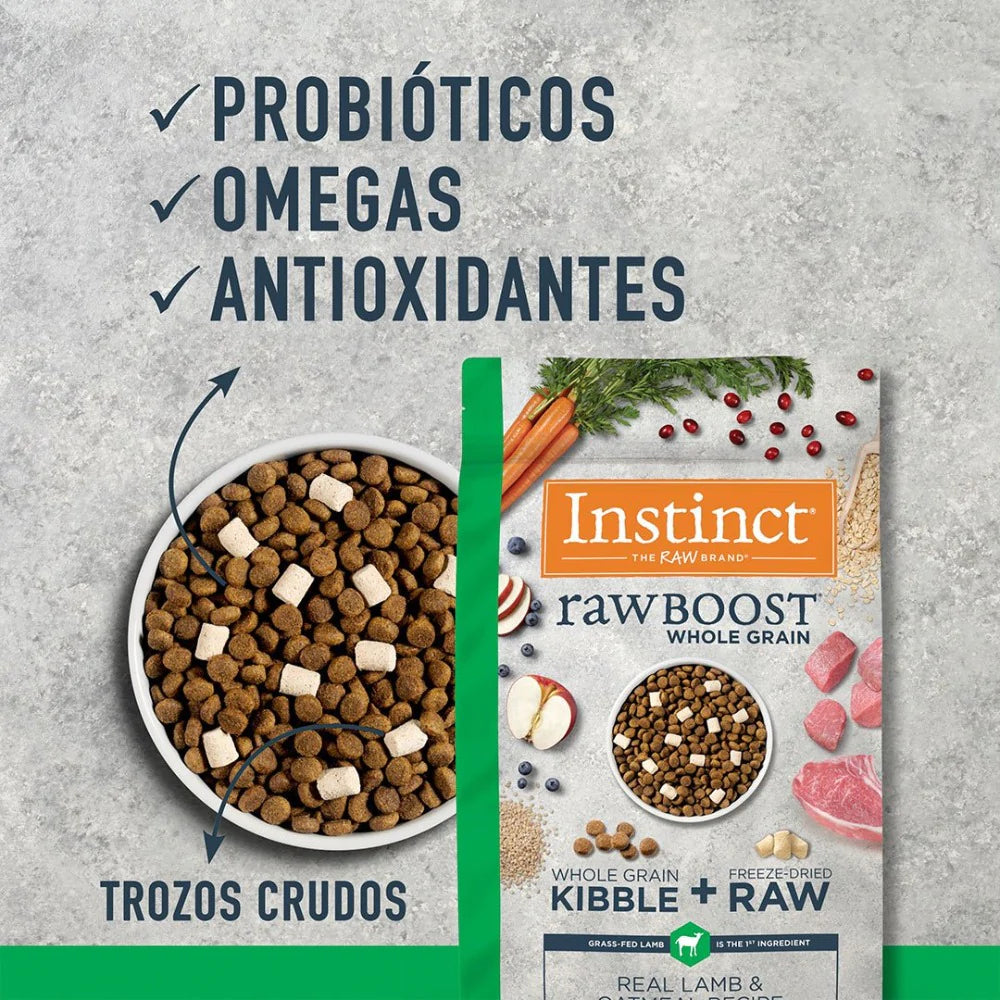 INSTINCT RAW BOOST WHOLE GRAIN CORDERO (PERROS)