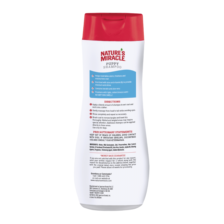 Nature's Miracle Shampoo Cachorro Aroma Briza de Algodón para Perro, 473 ml