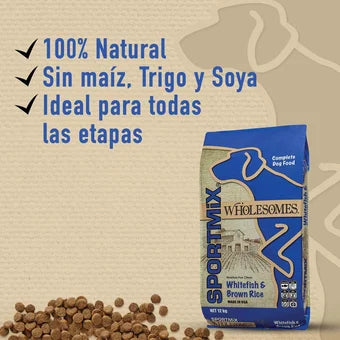 SPORTMIX WHOLESOMES Pescado Blanco y Arroz para Perro