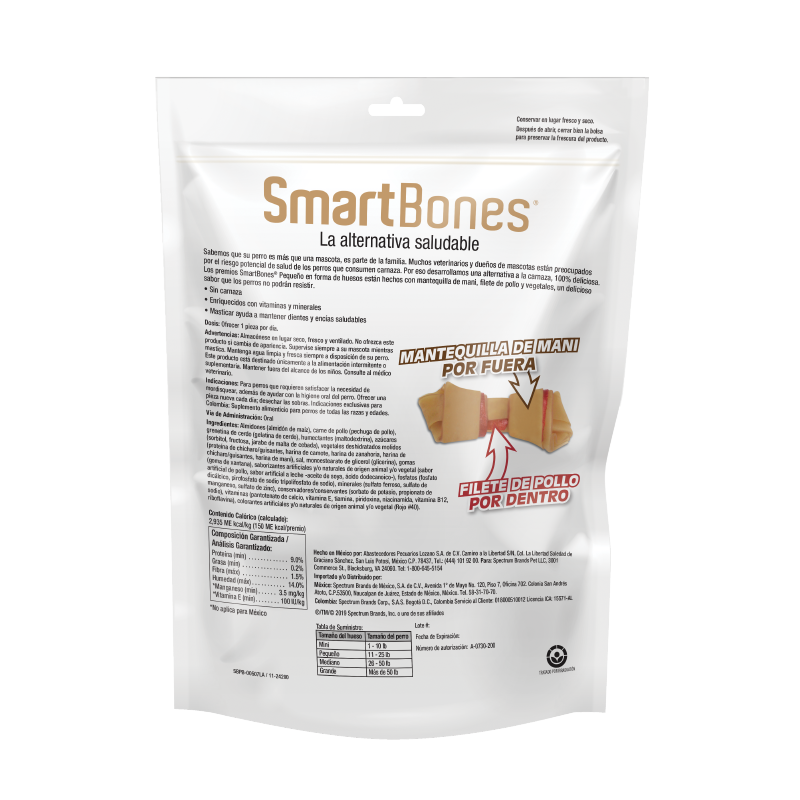 SmartBones Huesos Cacahuate Chicos (3 Piezas)