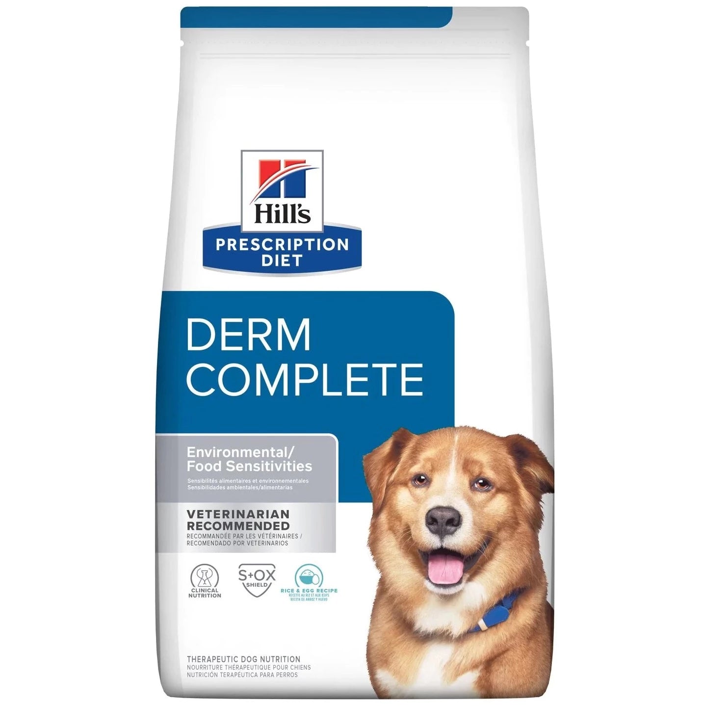 Hill's Prescription Diet Derm Complete Alimento Seco Receta de Arroz y Huevo para Perros