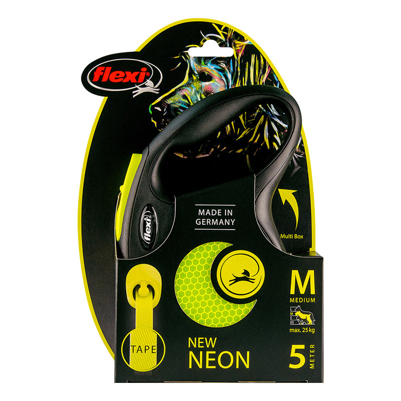 Flexi Correa Neon Verde Chica De Cinta 5 Metros