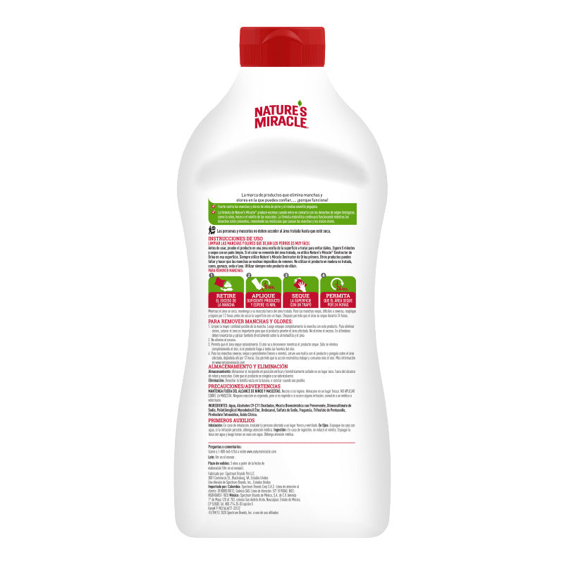 Nature's Miracle Destructor De Orina Y Olores Atrayantes Perro 946 Ml