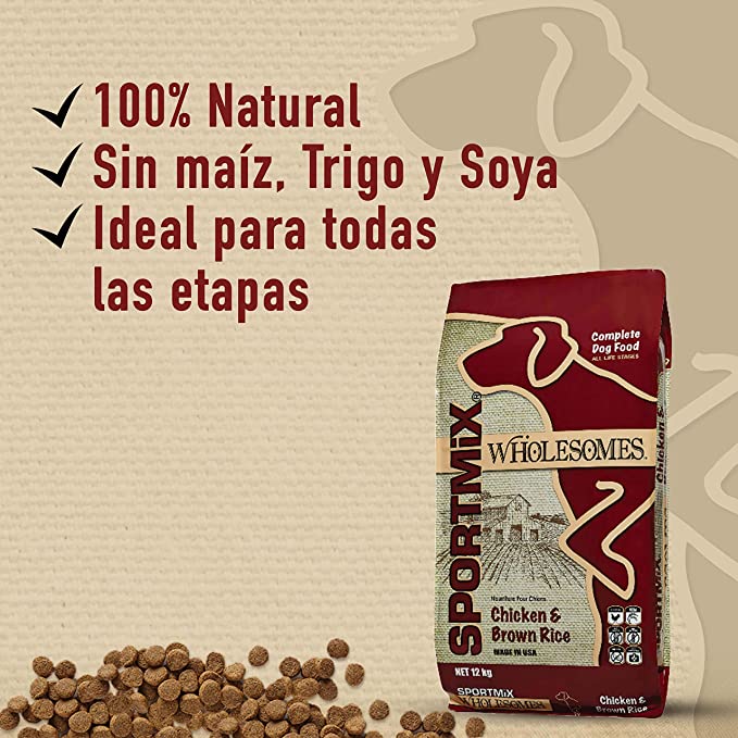 Sportmix Wholesomes Pollo y Arroz Integral - Para Perros