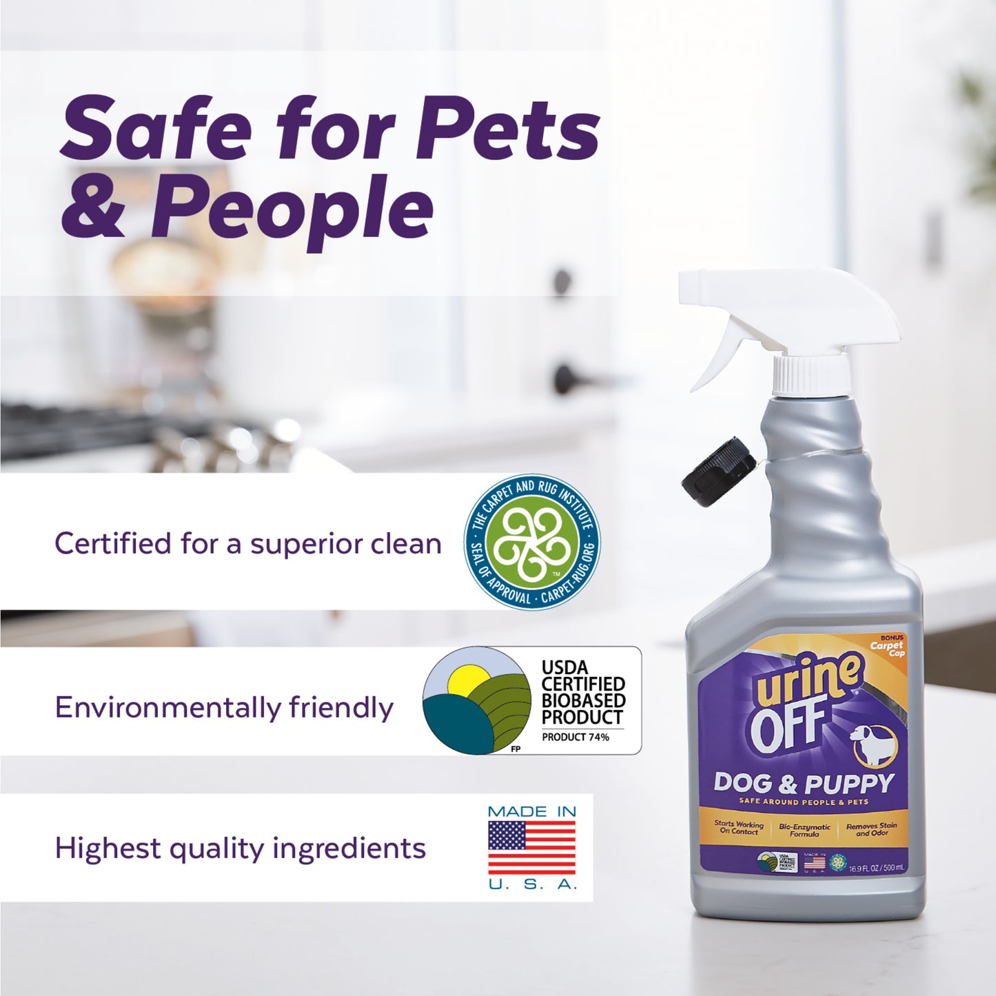Urine Off® Limpiador de Superficies y Alfombras para Perro y cachorro 500ml