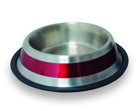 Tazón metal franja roja exterior 1.7L (64 Oz).