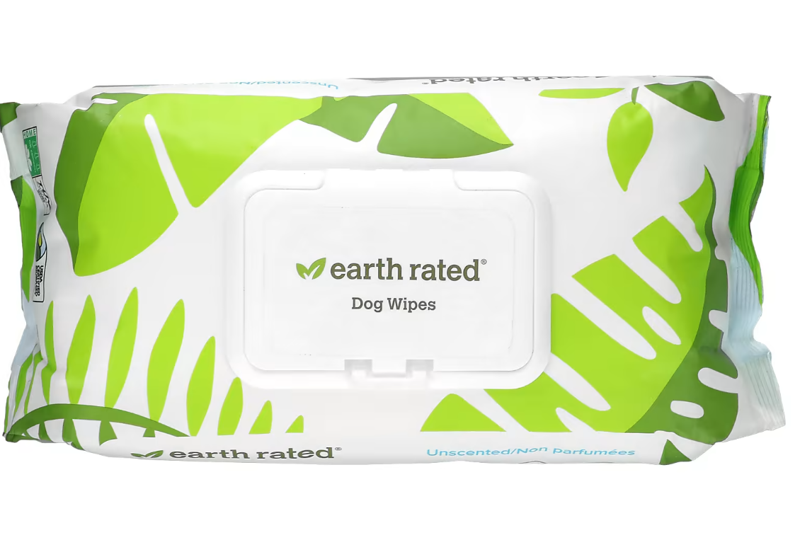 Earth Rated-Toallitas húmedas para perros sin fragancia