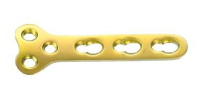 Placa de bloqueo tipo T con 3 orificios en cabezal de 2.4 mm -Toolmed Medical Instrument