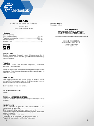 CLEAN SOLUCIÓN TÓPICA MEDERILAB