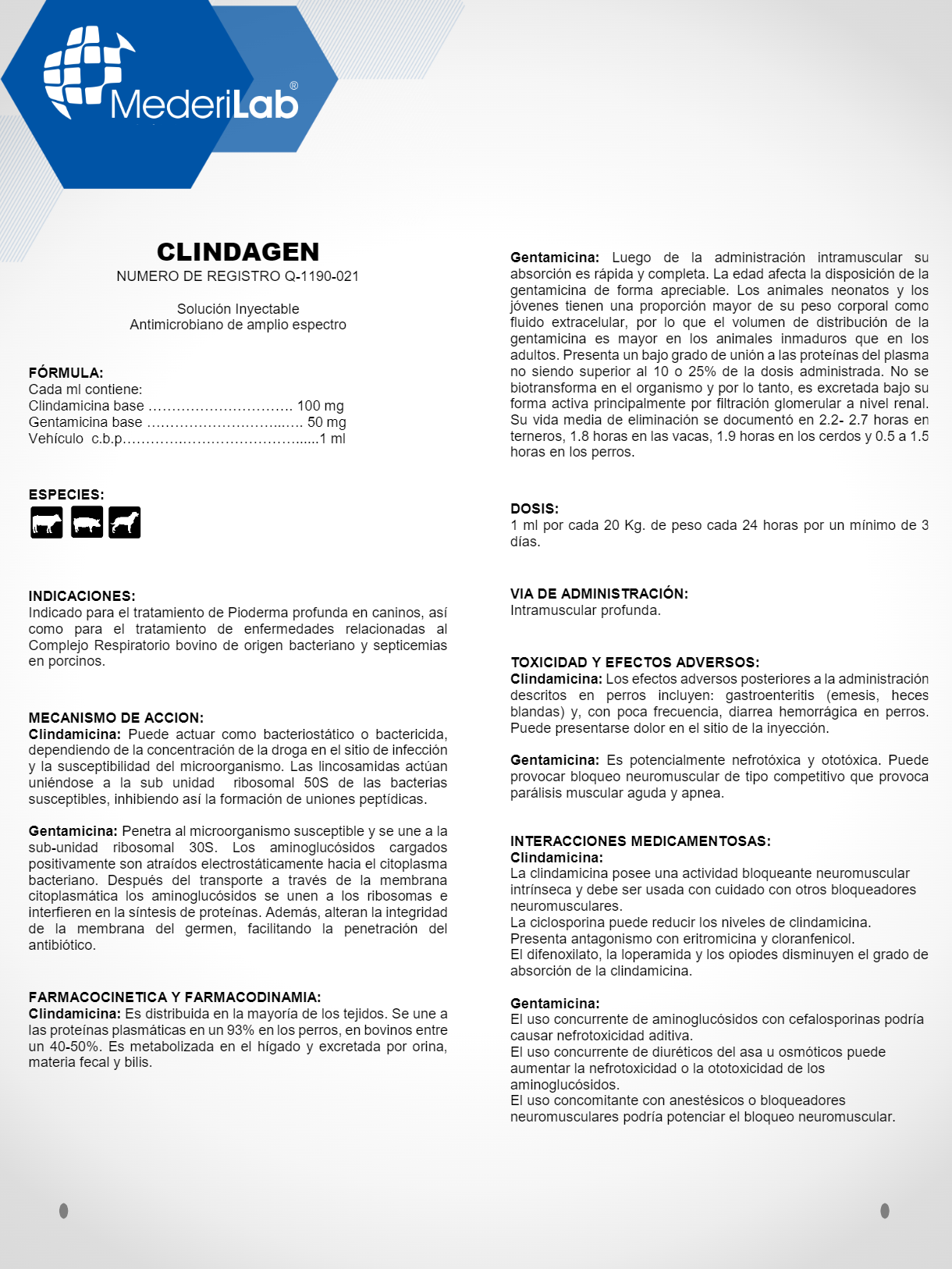 CLINDAGEN INYECTABLE MEREDILAB