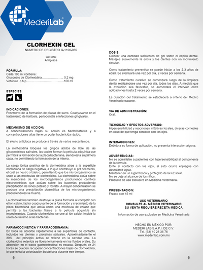 CLORHEXIN GEL ANTIPLACA 45ML - MEDERILAB