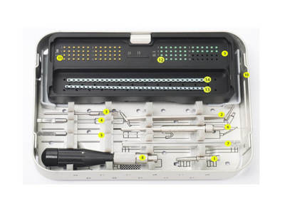 Set de instrumental quirúrgico veterinario para sistema de placas de bloqueo ALPS de 1.6 mm. -Toolmed Medical Instrument