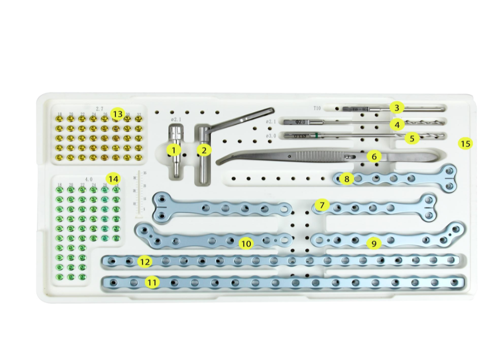 Set de instrumental quirúrgico de placas de bloqueo ALPS 4.0B para osteosíntesis -Toolmed Medical Instrument