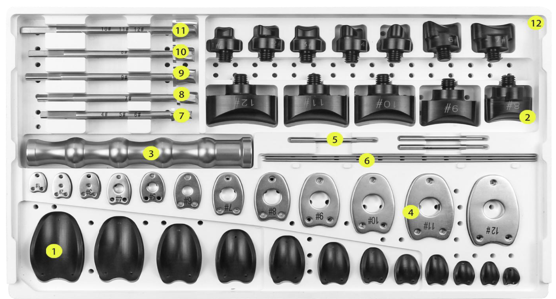 Kit de reemplazo protésico del surco troclear de la rótula II -Toolmed Medical Instrument