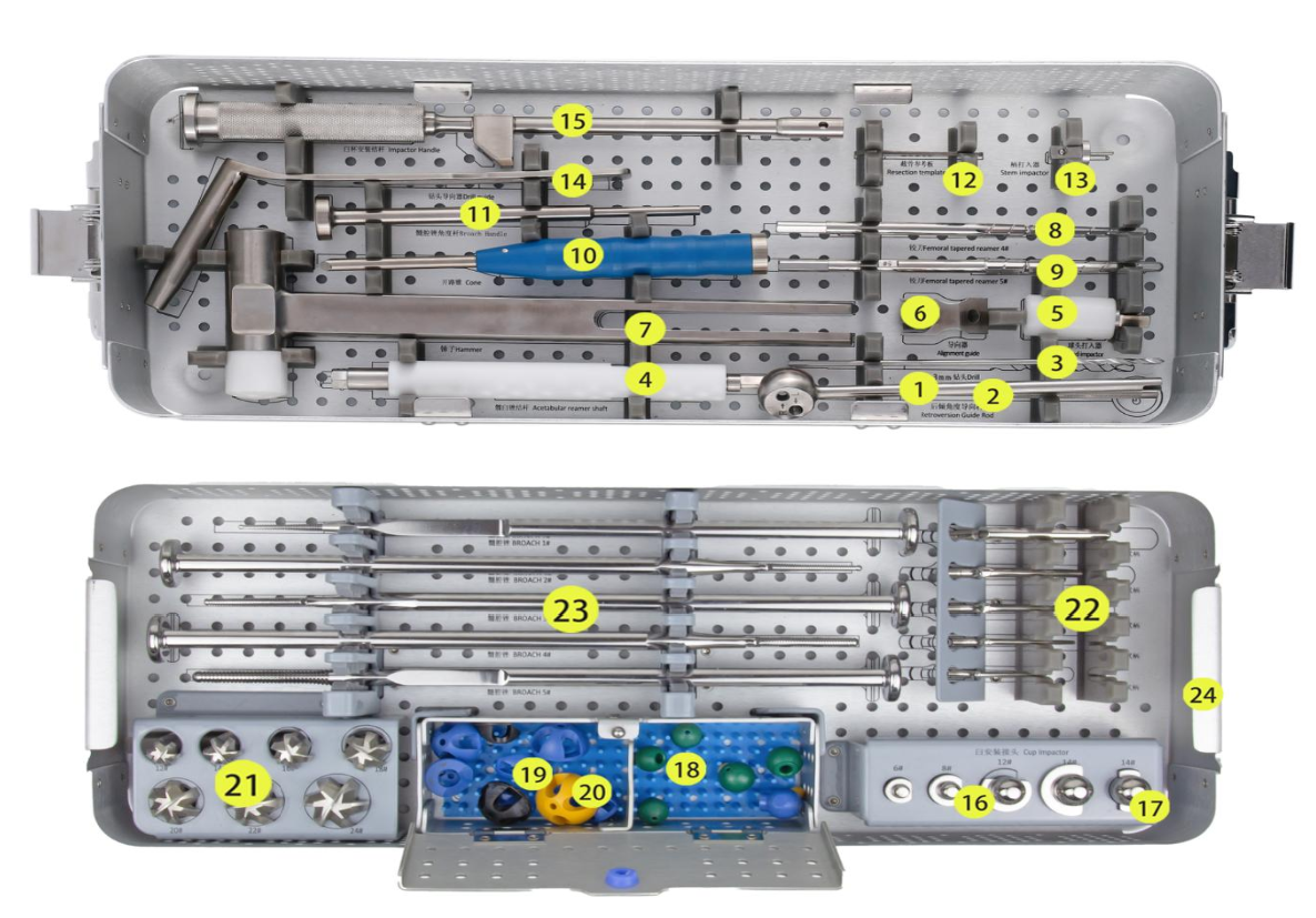 Kit del sistema de prótesis total de cadera Tipo A – talla pequeña -Toolmed Medical Instrument