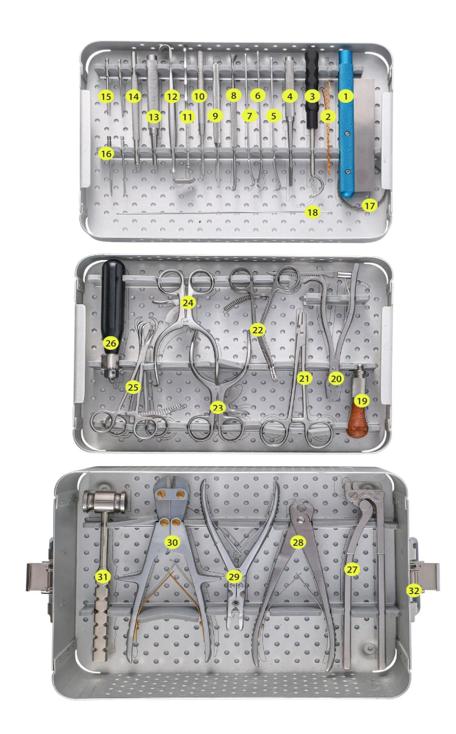 Set de instrumental ortopédico general -Toolmed Medical Instrument