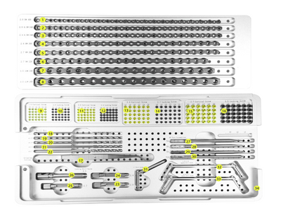 Set Completo de Implantes de Placas con Bloqueo en cabeza ALPS – Tipo Reconstrucción -Toolmed Medical Instrument