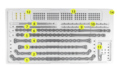 Set  Implantes de Placas con Bloqueo en cabeza ALPS de 2.4 mm-Toolmed Medical Instrument