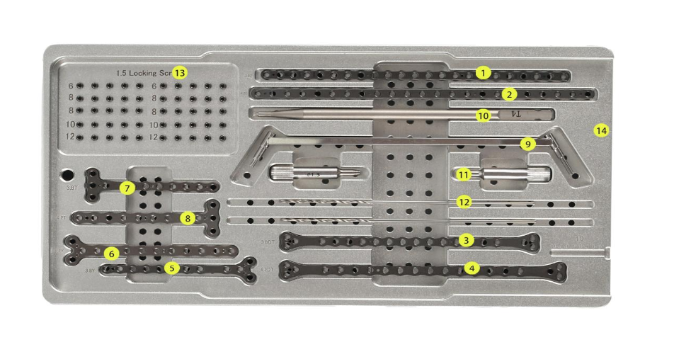 Set de instrumental para mini placas de bloqueo de titanio -Toolmed Medical Instrument