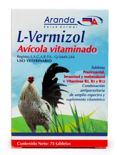 L-Vermizol Avícola Vitaminado 350 mg -Aranda