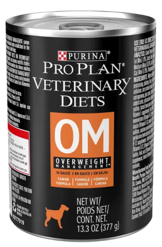 Lata OM Canine Overweight Management 377g  -PPVD