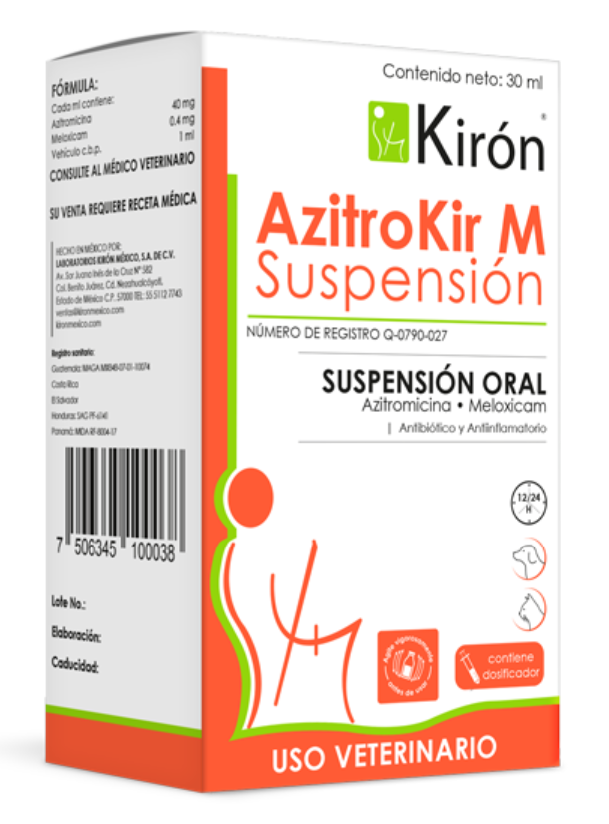 Azitrokir M Suspensión 30 ml (Azitromicina + Meloxicam) -Kirón