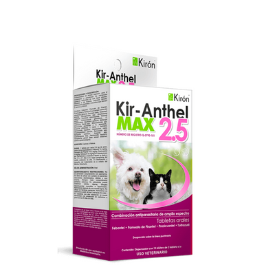 Kir-Anthel Max Tabletas (Febantel + Pamoato de Pirantel + Toltrazuril + Prazicuantel ) -Kirón