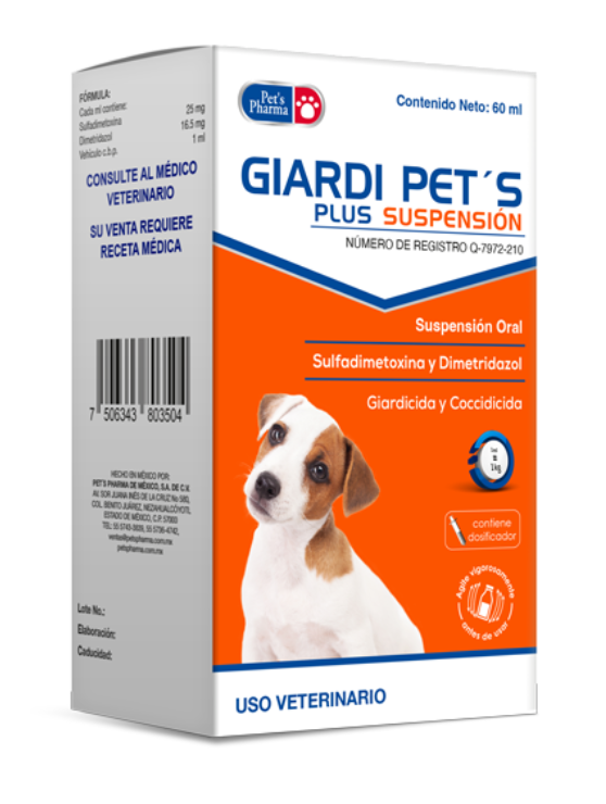 GIARDI PETS PLUS SUSPENSIÓN (Sulfadimetoxina • Dimetridazol) -PETS PHARMA