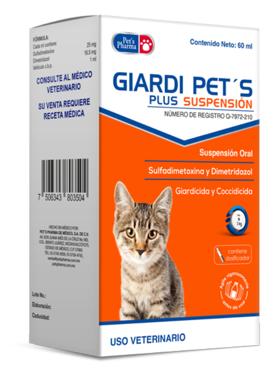 GIARDI PETS PLUS SUSPENSIÓN (Sulfadimetoxina • Dimetridazol) -PETS PHARMA