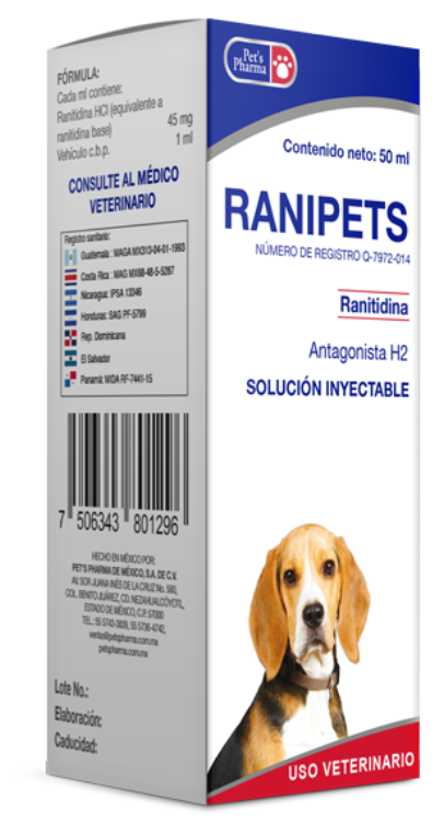 RANIPETS INYECTABLE 50 ml (Ranitidina) -PETS PHARMA