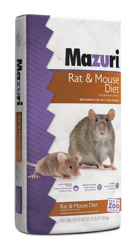 RAT & MOUSE DIET CUBED 25 LB -MAZURI