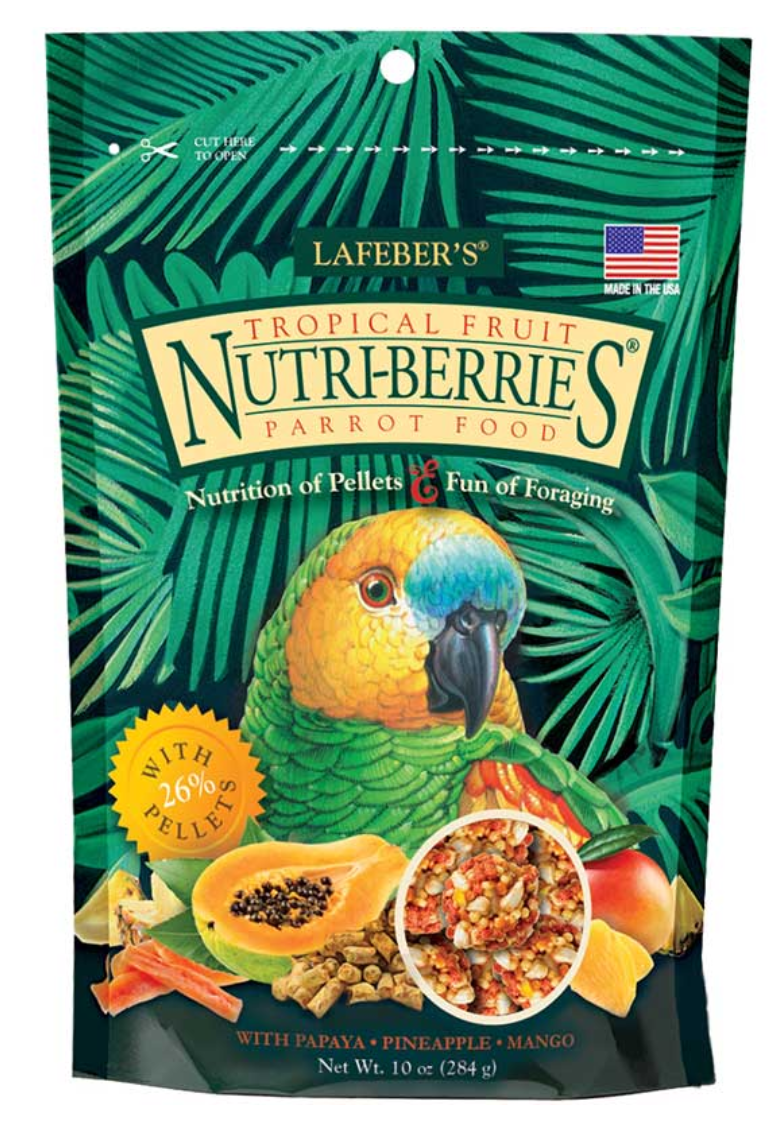 PARROT TROPICAL FRUIT NUTRI-BERRIES 1.36 KG -LAFEBER
